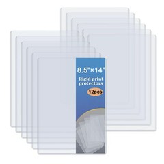 12 Pack 8.5″ x 14″ Rigid Print Protectors Clear Waterproof Hard Plastic Page …