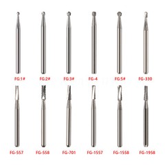 10-100pcs Dental FG Fresas de carburo tungsteno for Alta Velocidad pieza de mano