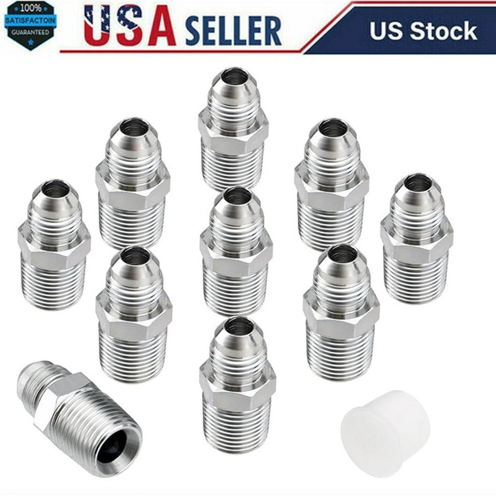 10 Pack Hydraulic Hose Adapter Fittings: 3/8″ JIC 37° Male X 3/8″ NPT Male New