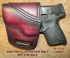 Gary C’s Avenger “XH” OWB Left Hand HOLSTER S&W M&P Shield 40cal/ 9mm ; leather