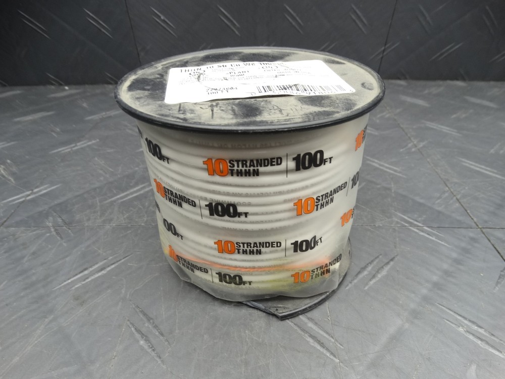 Southwire 100 ft 10-awg Stranded White CU Thhn Wire For Electrical Applications