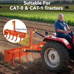 55″ Box Blade for Tractor, Box Scraper for Tractor CAT-0 & CAT-1 3 Point Hitch