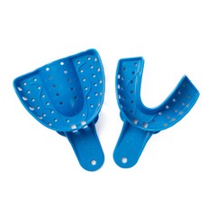 12Pc Easyinsmile Dental S/M/L/XL Perforated Plastic Impression Trays Upper/Lower