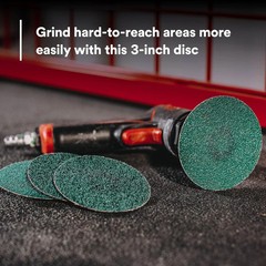 3M Green Corps Roloc Disc 36536, 80+ Grit, 3 in, Pack of 25 Heavy Duty, Quick Ch