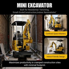 1.8TON Mini Excavator Kubota Engine Side Swing & Extendable Tracks 7 Attachments
