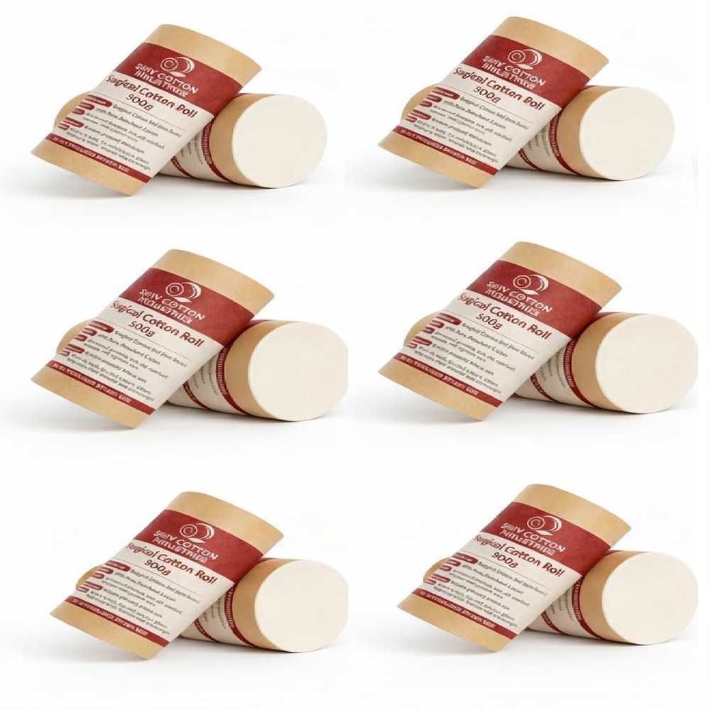 500g Surgical Cotton Roll (6kg Pack) | 100% Pure Absorbent for First Aid & Medic