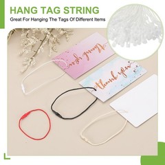 100 Pcs Polyester Hang Tag String, 6 Inch White Snap Lock Pins Loop Price Tag