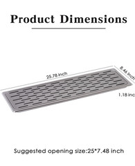 Stainless Steel Drip Tray 25.78″x8.46″ Bar Coffee Beverage Drain Tray w Grate