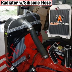 8N8005 3 Row Radiator W/Silicone Hose Kit For Ford 8N 9N 2N 86551430 Tractors