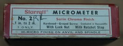 The L.S. Starrett Co. No. 2RL 1-2″ Outside Micrometer Satin Chrome .001″ 137 STD