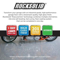 Rust-oleum Rocksolid Polycuramine Concrete Coating Dark Gray Garage Floor Kit