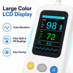 Handheld Rechargeable Fingertip Pulse Oximeter SpO2 Pulse Rate Oxygen Monitor