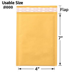 4×8″ (4×7″) Kraft Self Seal Bubble Mailer Padded Envelope Shipping Bag #000 100