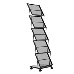 Uimoso Foldable Movable Brochure Rack with 5 Pockets Magazines and Literature