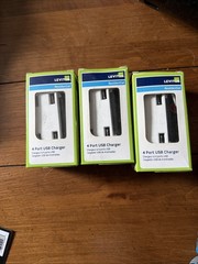 Leviton White 4 Port USB 4.2 Amp Wall Charger Duplex Receptacle Outlet