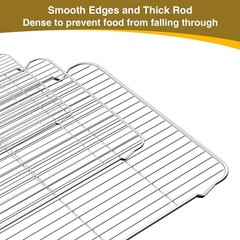 Wildone 6-Pc Baking Sheet Set: 3 Pans + 3 Racks, Stainless Steel, Non-Toxic