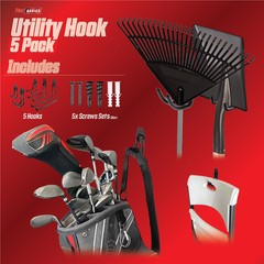 PeerBasics 5 Pack Hook Set Black Metal PVC Coated 50 lb