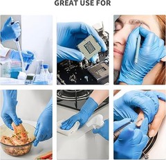 Nitrile Gloves 100Pcs Disposable Blue, Medium/Large/XLarge, No…