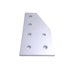 Lot of 6 80/20 4320 Angled Flat Plates, 15-Series, 6-Hole, 6in x 3in x 0.250in