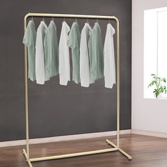 Golden Vintage Clothing Storage Shelf Garment Rack Clothes Hanger Industrial