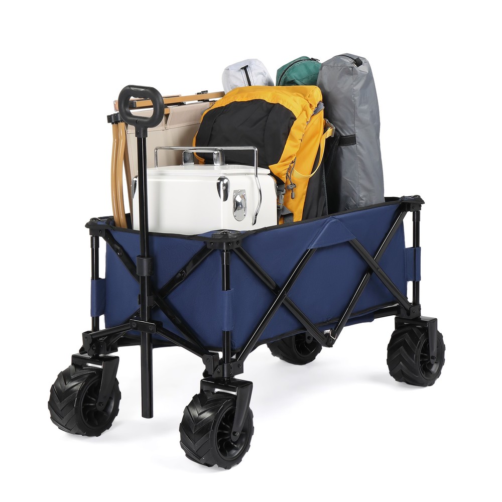 LEADZM Outdoor Wagon Cart Collapsible Utility Garden Shopping
