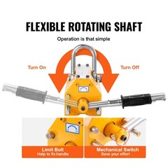 Magnetic Lifter, 2200lbs/ 1000kg Pulling Capacity, 2.5 Safety Factor, Neodymium