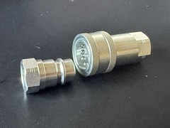 One Set 1/4″ Body 1/4″ NPT Poppet Pioneer Style Hydraulic Quick Connect Coupler