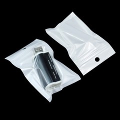 100X For Zip White Clear Plastic Lock Bag Hang Hole Packaging Pouches Accessory