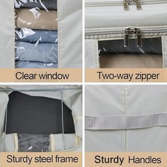36L Clothes Storage Bins with Metal Frame, 3 Pcs Stackable Clothing Storage B…