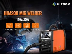 HITBOX 4 IN 1 Gasless MIG Welder Stick LIFT TIG Welding Machine &10ft Spool Gun