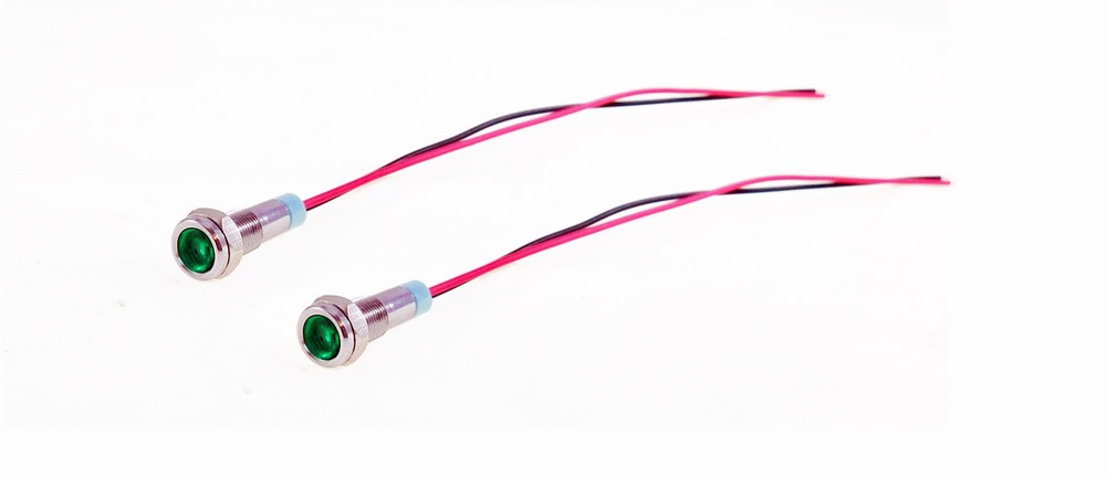 2 Pack Procraft 6mm 115v LED Indicator Lamp Green 6ZSD.X-115-G
