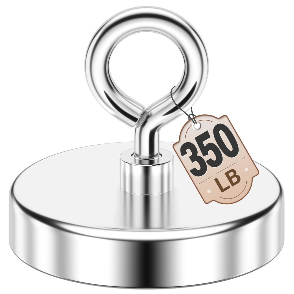 FINDMAG Strong Magnets Fishing, 350 LBS Fishing 2.00 inches (50mm), Silver