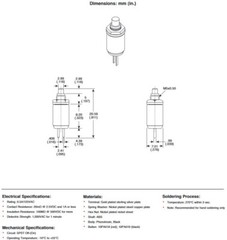Lot of 100 10PA019 Momentary On Pushbutton Switch, Solder Terminals .5A @ 125va