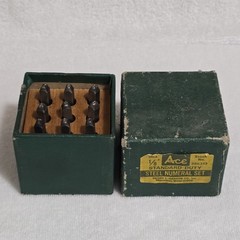 VTG Ace Hanson 1/8″ Steel Numeral Number Stamp Punch Metal Set 9pc USA
