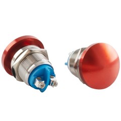 ZEFOXETO 2 Pcs Mushroom Head Push Button Switch, Momentary Waterproof IP65 Me…