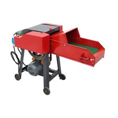 4-Blades Corn Straw Chaff Hay Cutter Pulverizer w/Belt Conveyor 220V 400-800kg/h