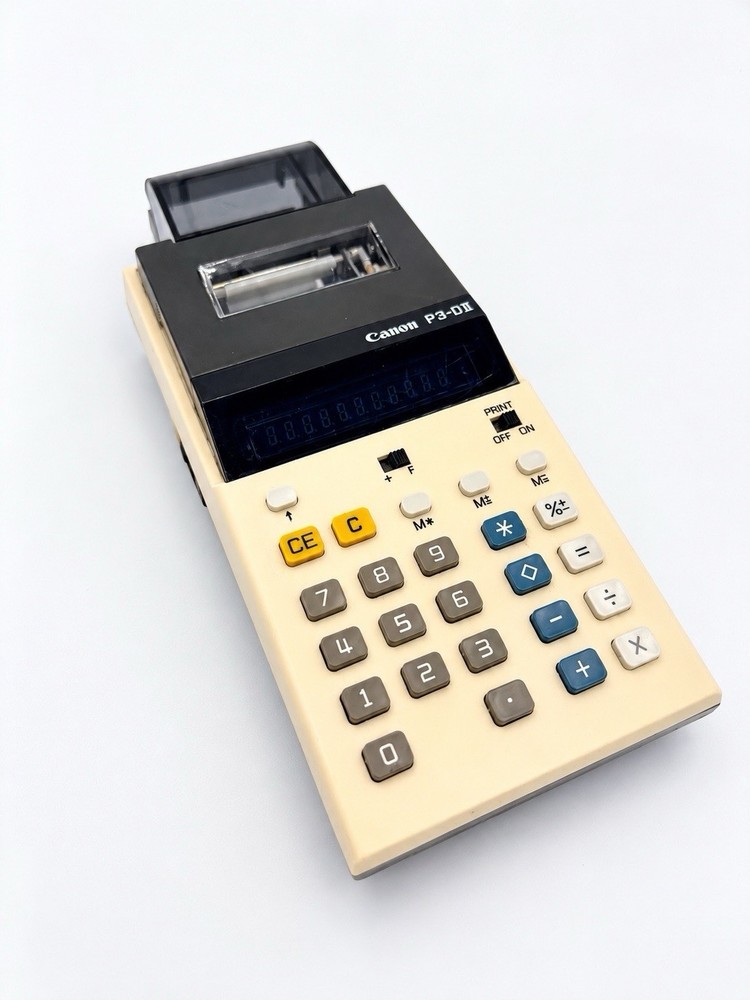 Vintage 1980s Canon P3-DII Printing Calculator Desktop LCD Display Made In Japan