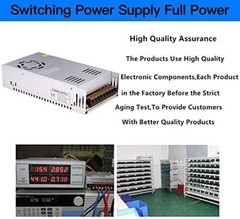 Compact 360W AC to DC Adapter with Adjustable Voltage for Electronics Safety