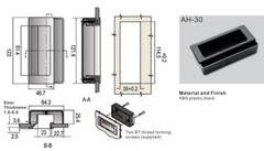 Flush Pull Pocket Handle ABS replacement SOUTHCO P1-30-101-11 103/105/107-11