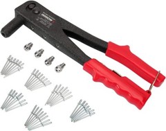 Professional Pop Rivet Gun Heavy Duty Hand Riveter Kit with Assorted 120 Rivets