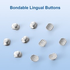 Dental Orthodontic Lingual Buttons Metal Monoblock Bondable Rectangular 10pcs/PK