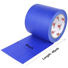 Wide Blue Painters Tape 4 Inches x 40 Yards, 4” Blue Masking Tape for Painting,