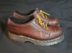 Dr Martens Air Wair P0313 Industrial Steel Toe Work Shoes Brown Leather Size M9