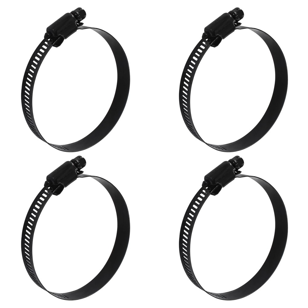 Litoexpe 3 Inch Stainless Steel Worm Gear Hose Clamp 4 Pcs, 3 Inch, Black