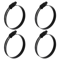 Litoexpe 3 Inch Stainless Steel Worm Gear Hose Clamp 4 Pcs, 3 Inch, Black