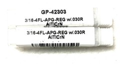 2PC Carbide Plus CP-42303 3/16″ 4FL Corner Radius End Mill AlTiCrN .030R NEW