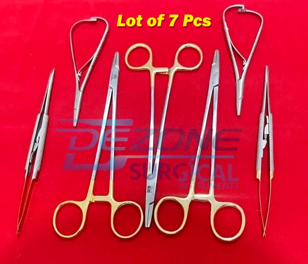 Lot of 7 Pcs V. Mueller SU16062 Mayo-Hegar and Hu-Friedy Needle Holders Mathieu