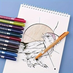 12PCS Micron Graphic Needle Pen Set – 0.5mm Water-Based Pigment Ink for Art