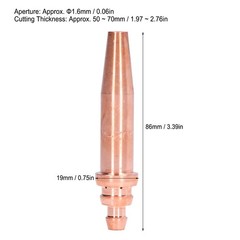 5Pcs G02-3 Acetylene Flame Cutting Tip Isobaric Torch Equal Pressure…