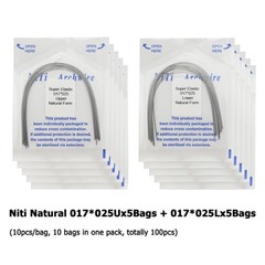 100PCS Dental Orthodontic Niti Arch Wire Natural Form Rectangular Upper Lower